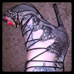 Snake print heels